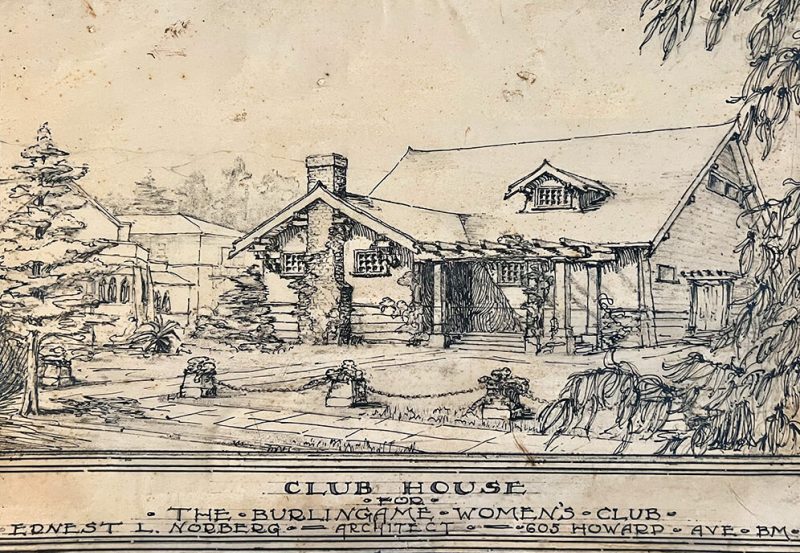 original rending of BWC Clubhouse by Ernest L. Norberg